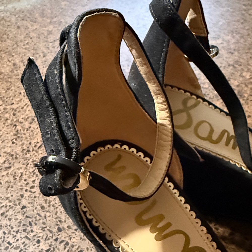 Sam Edelman Neesa black suede wedge sandals - Picture 5 of 12